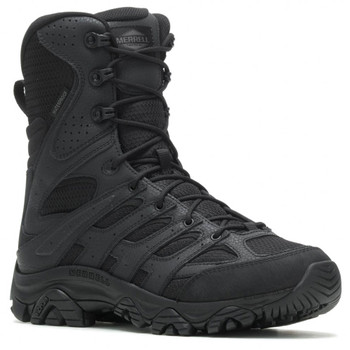 MERRELL Moab 3 Black 8in Zip Waterproof Tactical Boots (J003907)