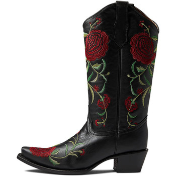 CORRAL Women's Black Flowered Embroidery Boots (L5846-M-05)
