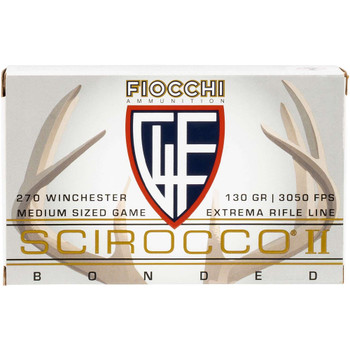 FIOCCHI Extrema 270 Win 130 gr Scirocco II 20 Bx/ 10 Cs Ammo (270SCA)