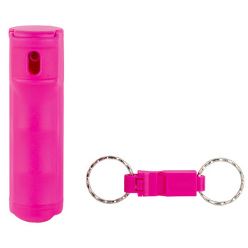 Sabre Pepper Gel with Quick Release Whistle Keychain, .54 Ounces, Pink, Matte Finish F15-PUSG-W2