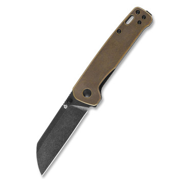 QSP Penguin Stonewashed Brass Copper Washer Pocket Knife (QS130-G-Penguin)