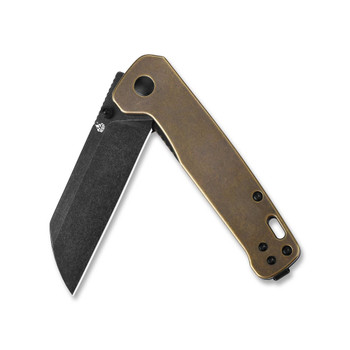 QSP Penguin Stonewashed Brass Copper Washer Pocket Knife (QS130-G-Penguin)