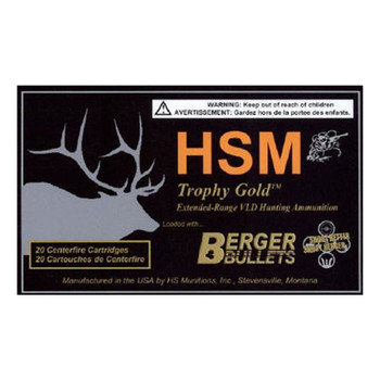 HSM Trophy Gold 308 Winchester (7.62 NATO) BTHP 185gr 20rd Rifle Ammo (BER308185VLD)