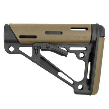 HOGUE AR-15/M-16 OverMolded Flat Dark Earth Collapsible Buttstock Fits Commercial Buffer Tube (15350)
