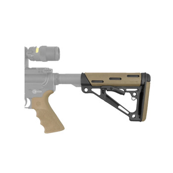 HOGUE AR-15/M-16 OverMolded FDE Beavertail Grip and Commercial Spec Compatible Collapsible Buttstock Kit (15355)