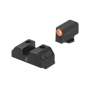 NIGHT FISION Accur8 Glock 17/19/34 Orange Front Ring, Black Ring One-Dot Rear Night Sight Set (GLK-001-015-OGZG)