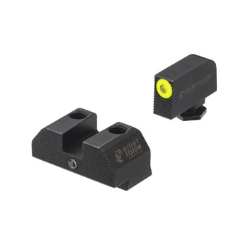 NIGHT FISION Accur8 Glock 17/19/34 Yellow Front Ring, Black Ring One-Dot Rear Night Sight Set (GLK-001-015-YGZG)