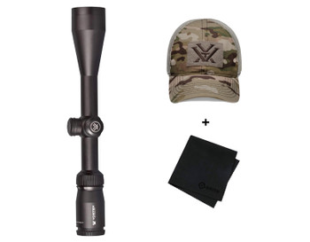 VORTEX Crossfire II 4-12x44mm V-Plex Reticle 1in Riflescope with Multicam Camo Cap and Microfiber Cleaning Cloth