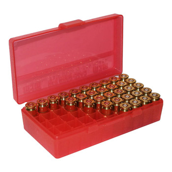 MTM Flip-Top 38 - 357 50 Round Clear Red Ammo Box (P50-38-29)