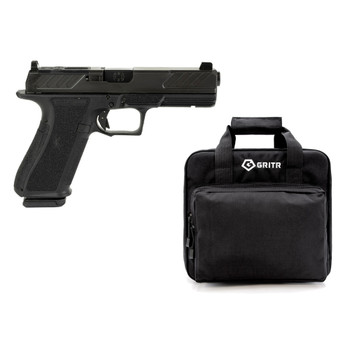 SHADOW SYSTEMS DR920 9mm 4.5in Foundation Slide Optic Unthreaded Black Pistol With Gritr Soft Black Pistol Case