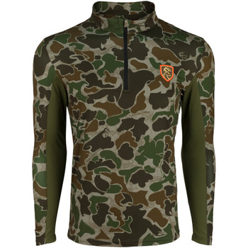 DRAKE Men's Lighweight Performance 1/4 Zip Old School Green Long Sleeve Shirt (DNT1014-037)