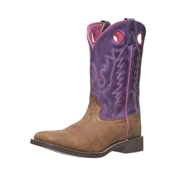 SMOKY MOUNTAIN BOOTS Women's Tracie Brown Distress/Purple Leather Cowboy Boots (6220)