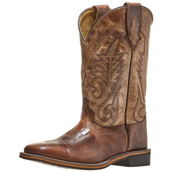 SMOKY MOUNTAIN BOOTS Women's Creekland Brown Wax/Brown Marble Leather Cowboy Boots (6224)