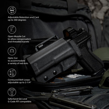 GRITR OWB Kydex Left Hand Gun Holster Compatible with Glock 17