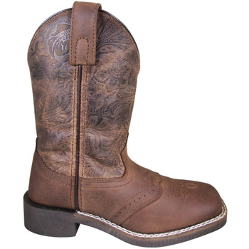 SMOKY MOUNTAIN BOOTS Kid's Brandy Brown Oil Distress/Brown Leather Western Boots (3101)