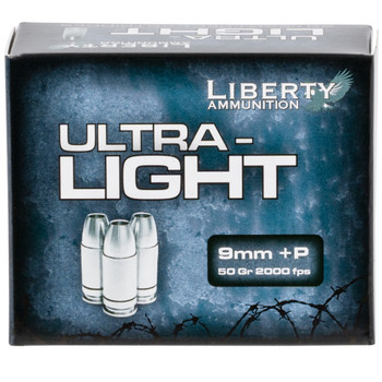 LIBERTY AMMUNITION Ultra-Light 9mm +P 20rd/Box 50gr Ammo (LA-UL-9-052)