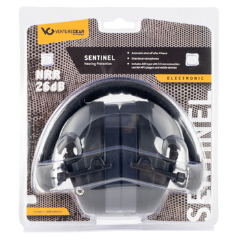 VENTURE GEAR Sentinel NRR 26dB Black Electronic Earmuff with AUX Jack (VGPME20)