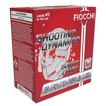 FIOCCHI Shooting Dynamics 12Ga 2.75in #8 Lead 25rd/Box Shotshell (12SDHV8)