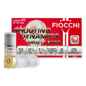 FIOCCHI Shooting Dynamics 12Ga 2.75in #8 Lead 25rd/Box Shotshell (12SDHV8)