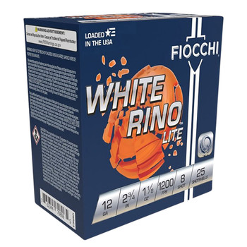 FIOCCHI White Rino Lite 12Ga 2.75in #8 Lead 25rd/Box Shotshell (12WRNL8)