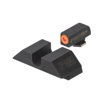NIGHT FISION Orange Front Ring/U Notch Blank Rear Sight Night Sight Set for Glock 17/19/34 (GLK-001-014-OGZX)