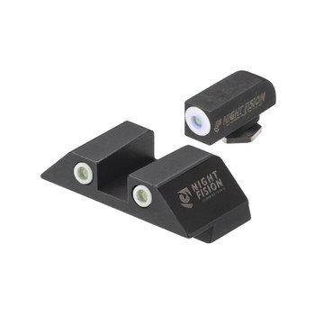 NIGHT FISION White Front Ring/White Rear Rings Night Sight Set for Glock 42/43/43X (GLK-003-003-WGWG)