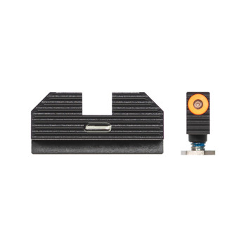 NIGHT FISION Perfect Dot Costa Ludus Orange Front Ring/Rear Sight w/ Horizontal Tritium Bar Night Sight Set for Glock 42/43/43x (GLK-003-010-OGXG)