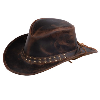 OUTBACK TRADING Hemlock Brown Leather Cowboy Hat (13009-BRN)