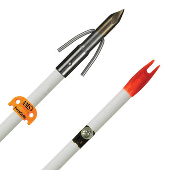AMS BOWFISHING Chaos FX White Shaft with EverGlide Safety Slide Fiberglass Arrow (A203-WHT)