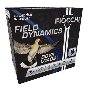 FIOCCHI Dove and Quail 16Ga 2.75in #7.5 Lead 25rd/Box Shotshell (16GT75)