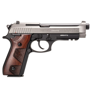 TAURUS PT92 9mm 5in 2x 17rd Mags Black/Tungsten Pistol with Walnut Wood Grips (1-92015C1-HW2)