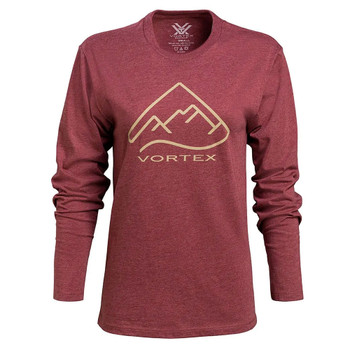 VORTEX Women's Alpine Line Burgundy Heather LS T-Shirt (221-24-BHE)