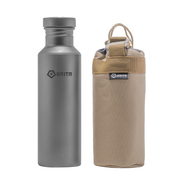 GRITR Titanium Ultralight Leakproof Reusable Sport Water Bottle 24 fl oz/700 ml