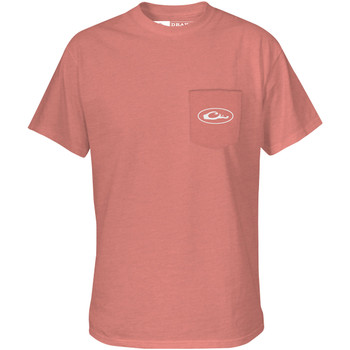 DRAKE Men's Old School Circle Peach Echo Light Heather SS Tee (DT9525-PEH)