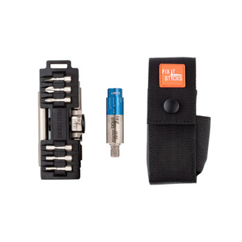 FIX IT STICKS Compact Ratcheting Multi-Tool with Mini All-In-One Torque Driver and Belt Pouch (FISLHBHC-SVTD)