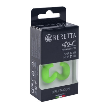 BERETTA Mini Headset E2 Green Fluorescent Shooting Noise Protection Ear Plugs (CF121D004307FFUNI)