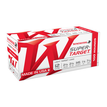 WINCHESTER AMMO Super-Target 12ga 2.75in #7.5 Light Target 100rd/Box Shotshell (TRGT127VP)
