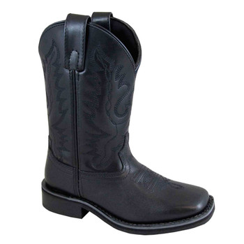 Open-box: SMOKY MOUNTAIN BOOTS Kids OUTLAW Western Boots, Color: Black, Size: 1.5, Width: R (3756C-1.5R) - Damaged package