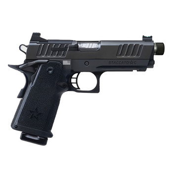 STACCATO 2011 C Optic Ready 9mm 4.5in Stainless Threaded Barrel 2x 15rds Mags Curved Trigger DLC Black Pistol (15-1501-000202) STACCATO 2011 C Optic Ready 9mm 4.5in Stainless Threaded Barrel 2x 15rds Mags Curved Trigger DLC Black Pistol (15-1501-000202)