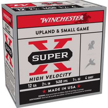 WINCHESTER AMMO Super-X HS High Velocity 12ga 2.75in #4 25rd/Box Shotshell (X12HV4)