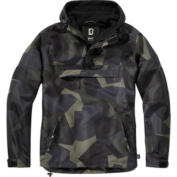 BRANDIT INDIVIDUAL WEAR Men's Windbreaker Dark Camo M90 Fleece-Lined Quarter Zip Pullover (3001-12199)