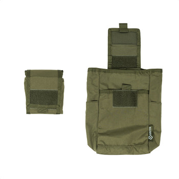 GRITR Tactical Molle Dump Pouch, Foldable Dump Bag for Belts, OD Green