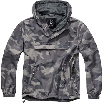 BRANDIT INDIVIDUAL WEAR Light Windbreaker Gray Camo Quarter Zip Pullover (3162-12222)