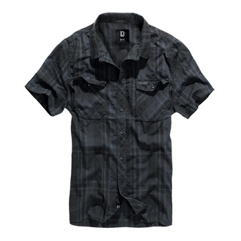 BRANDIT INDIVIDUAL WEAR Essential Black Blue Ch Short Sleeve Shirt (4012-11029)