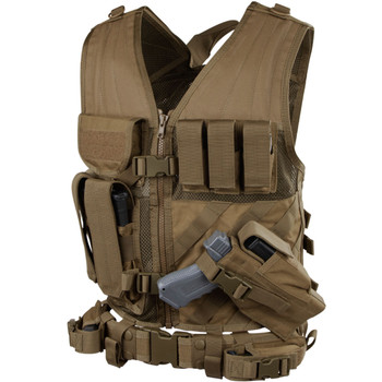 CONDOR OUTDOOR Cross Draw M/L Coyote Brown Vest (CV-498)