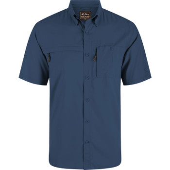 DRAKE Men's 8-Shot Flyweight Ensign Blue Short Sleeve Shirt (AD9500-ESB)