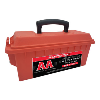 WINCHESTER AMMO 12Ga 2.75in 100rd #8 AA Light Target Load 1-1/8oz Shotshells with Ammo Can (AA128AC)