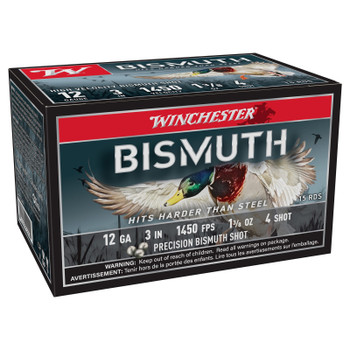 WINCHESTER AMMO 12Ga 3in 15rd #4 Bismuth 1-3/8oz Shotshells (SWB1234XV)