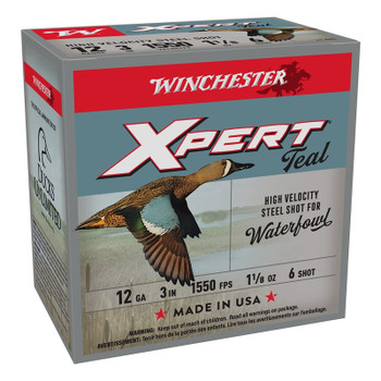 WINCHESTER AMMO 12Ga 3in 25rd #6 Xpert High Velocity Steel Waterfowl 1-1/8oz Shotshells (WEX1236)