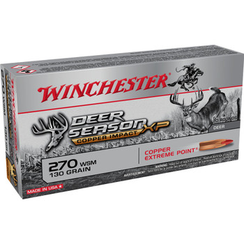 WINCHESTER AMMO Deer Season XP 270 WSM 130Gr 20rd Copper Extreme Point Rifle Ammo (X270SDSLF)